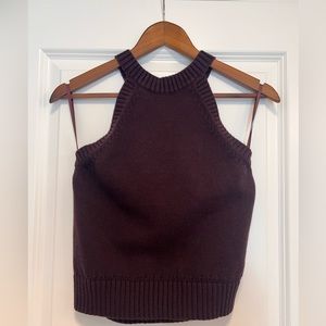 Sleeveless Knit high neck tank